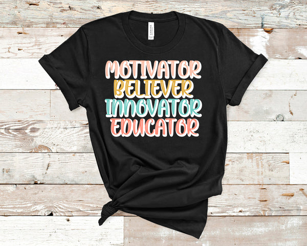 Motivator Educator Full Color High Heat Screen Print Transfer