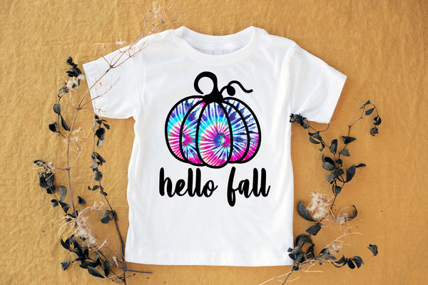 Fall Youth Tie Dye Pumpkin Screen Print Transfer