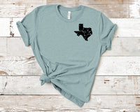 Distressed Texas Pocket Size Screen Print Transfer