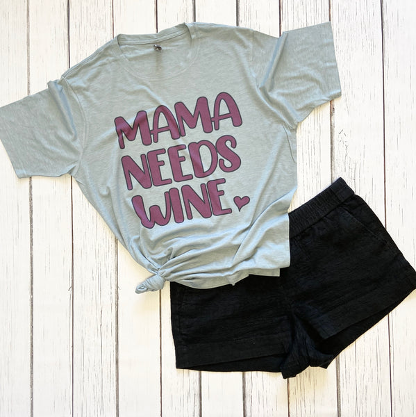 Mama Needs Wine Sublimation Print